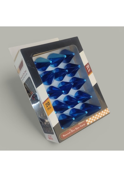 17mm Sivri Parlak Mavi Bijon Kapağı