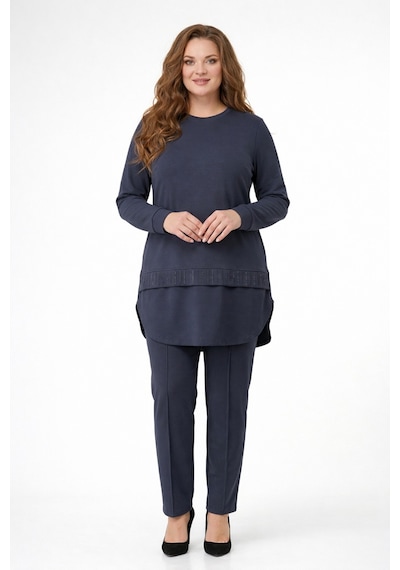 Baglan Kadın Bluz Pantolon Takım Bgl-st05424 İndigo
