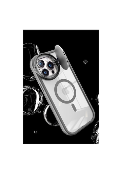 Apple iPhone  Uyumlu,  15 Pro Max Kılıf Teleskop Lens Magsafe Silikon Kapak - Derin Mor