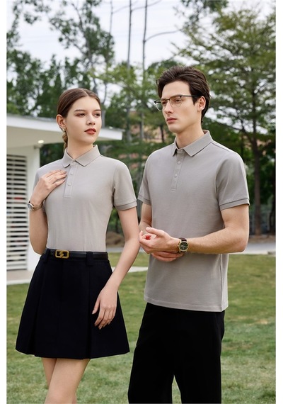 New Performance Premium Polo T-shirt 100% Pamuk Merserize Kayısı Gri