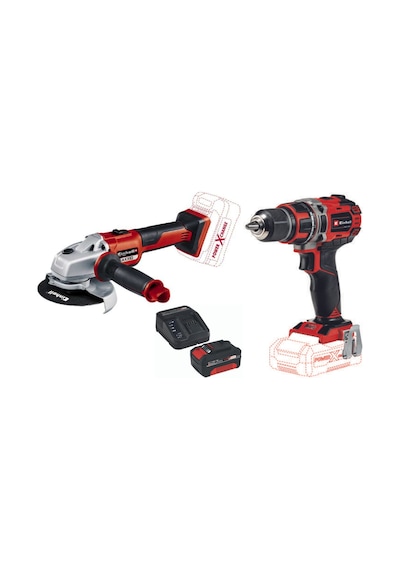 Einhell Axxio Avuç Taşlama + TE-CD 18/50 Li BL 18 V Vidalama +  4.0 Ah Akü Şarj