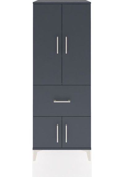 Hyperion Dolap 3 Raflı Tek Çekmeceli 4 Kapaklı 60x44x163 Antr... Antrasit