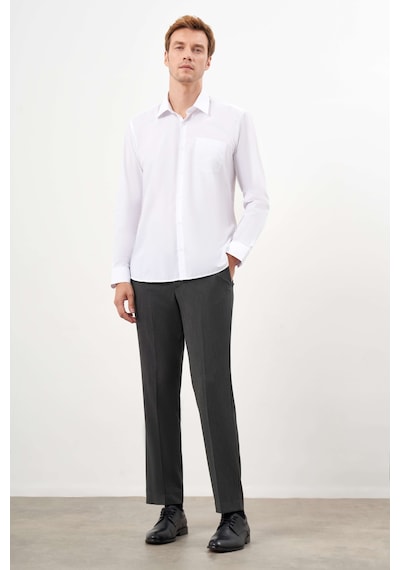 Morven Erkek Beyaz Basic Düz Desen Cepli Sert Yaka Regular Fit Gömlek 24mc004007600 Beyaz