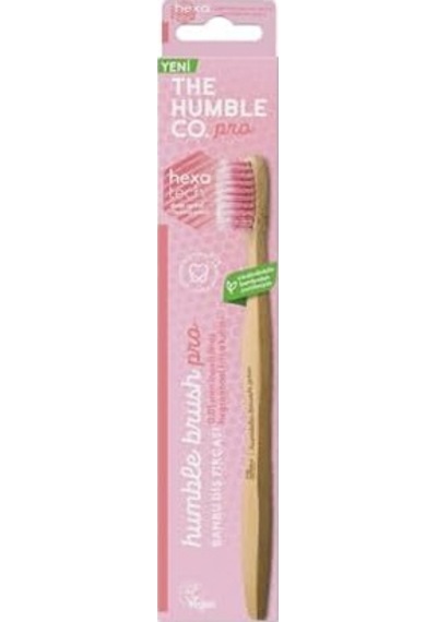 Humble Brush Pro Line Yetişkin Soft Lila 0.01 İnceltilmiş Hegzagonal Fırça Kılları İçeren Bambu Diş Fırçası Açık Ahşap Humble Brush Pro Line Yetişkin Soft Lila 0.01 İnceltilmiş Hegzagonal Fırça Kılları İçeren Bambu Diş Fırçası Açık Ahşap