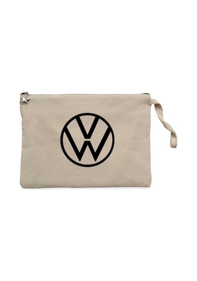 Volkswagen New Black Logo Krem Clutch Astarlı Cüzdan / El Çantası