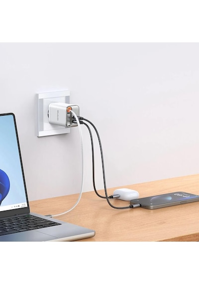 Mcdodo Ch-4103 Freego 67w Gan Hızlı Şarj Cihazı Dahili Kablolu Eu Plug Beyaz