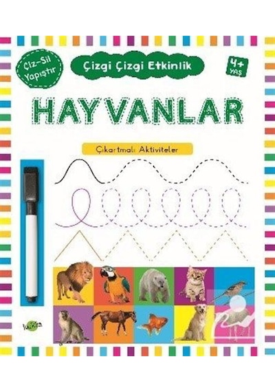 Hayvanlar 4 Yaş+ / Çıkartmalı Çizgi Çizgi Etkinlik / Kolektif