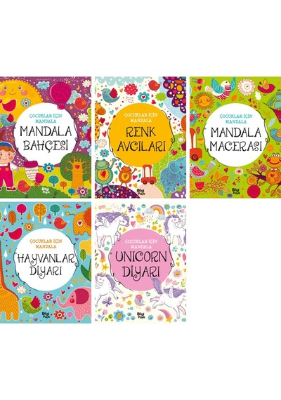 Çocuklar İçin Mandala 6,7,8 Yaşları İçin 5 Kitap Mandala Set