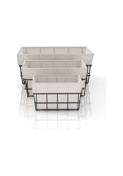 Teknotel Organizer 3'lü Bezli Sepet Set Siyah Eg320