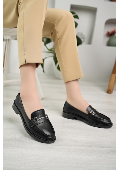 Nesilshoes Nesil Shoes Süha 203 Siyah Anatomik Kadın Lofer