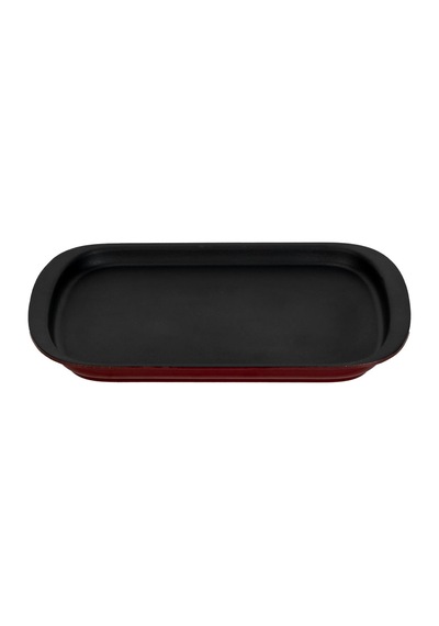 Lava Döküm Dikdörtgen Servis Tabağı Ölçü 32x20cm.-bordo Bordo