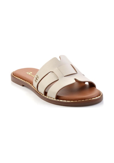 Bambi Bej Leather Kadın Terlik K04073101903 Bej