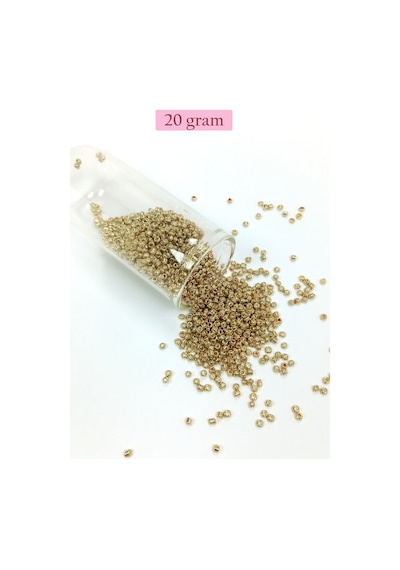 Dökme Cam Kum Boncuk 11/0 2 Mm - 20 Gram - Altın - Bnc024