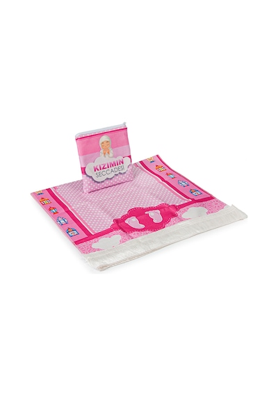 Çantalı Kızımın Çocuk Seccadesi Pembe Pembe