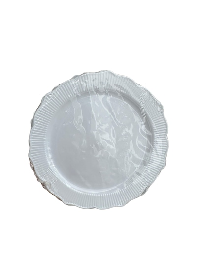 Parti Davet Piknik Doğum Günü Sert Plastik Mika Tabak - Beyaz - 18 Cm. - 6'lı Paket