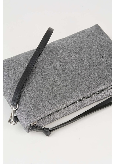 Vivaq Kadın Bellis Simli Gri Astarlı Suni Deri Bilek Askılı Portföy El Ve Clutch Çanta GRİ