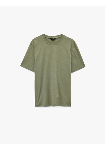 Koton Regular Fit Kısa Kollu Pamuklu Basic Bisiklet Yaka Tişört Yeşil 6sam10037mk