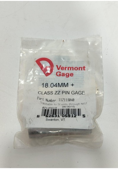 Vermont Gage Çelik Pin Kontrol Eşi 18,04mm