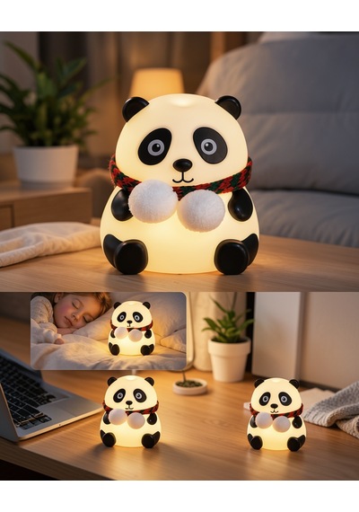 Renk Değiştiren Panda Silikon Gece Lambası Bwr30renkdegıstırenpanda Çok Renkli