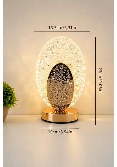 Oval Kristal Led Masa Lambası 3 Renk Işıklı Dekoratif Aydınlatma 8381888