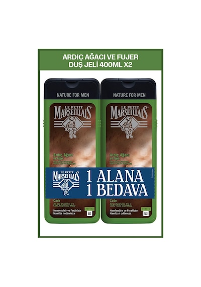 Le Petit Marseillais Men Ardıç Ağacı ve Füjer Duş Jeli 400 ml x2