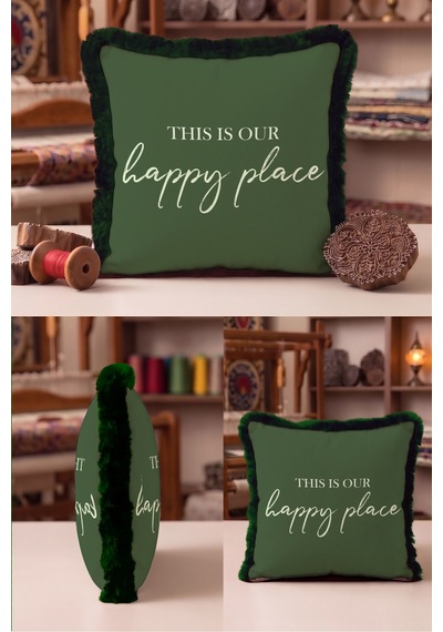 This Is Our Happy Place Yazılı Dekoratif Saçaklı Yastık Kılıfı-haki Krem Gri Püsküllü Kırlent Kılıfı Derin Lagün Halo This Is Our Happy Place Yazılı Dekoratif Saçaklı Yastık Kılıfı-haki Krem Gri Püsküllü Kırlent Kılıfı Derin Lagün Halo