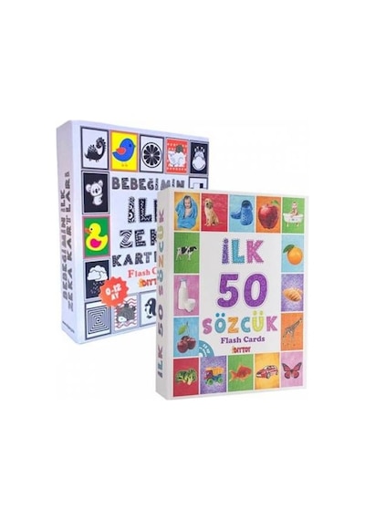 Diytoy Flash Cards İlk 50 Sözcük + Bebeğimin İlk Zeka Kartları 2'li Set