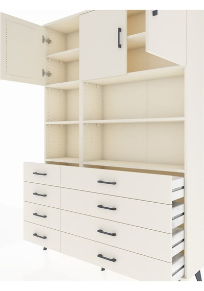 Arges Dolap 8 Raflı 8 Çekmeceli 3 Kapaklı 132x30x195 Aytaşı-a... Aytaşı Arges Dolap 8 Raflı 8 Çekmeceli 3 Kapaklı 132x30x195 Aytaşı-a... Aytaşı