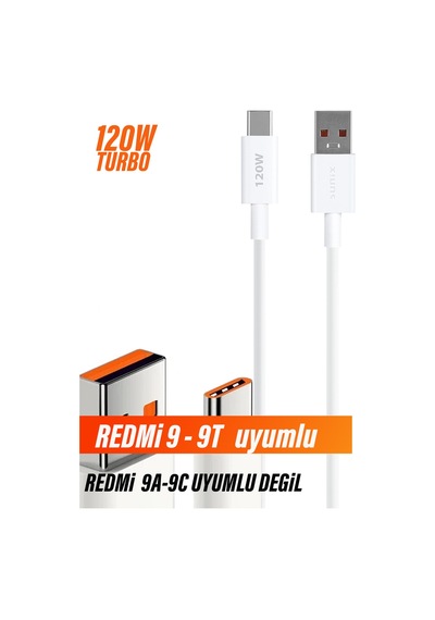 Redmi 9 - 9t Uyumlu Hızlı Şarj Kablosu 18w-120w Hızlı Şarj Kablosu