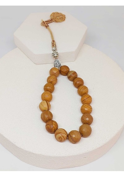 Yasamtohumu Jasper Taşı Faset Kesim 17'li Efe Tesbih 13mm 25875-efe