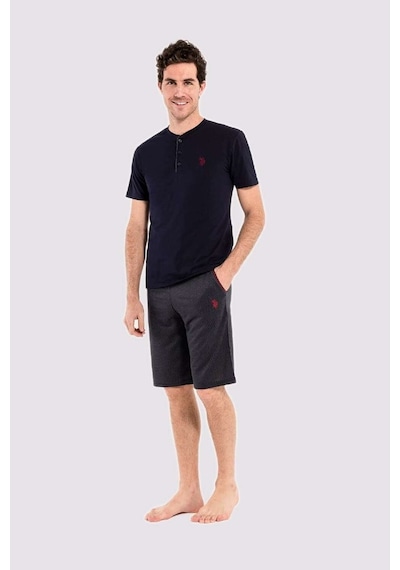 U.S. Polo Assn. Erkek Lacivert 3 lü Pijama Takım 12005 Lacivert