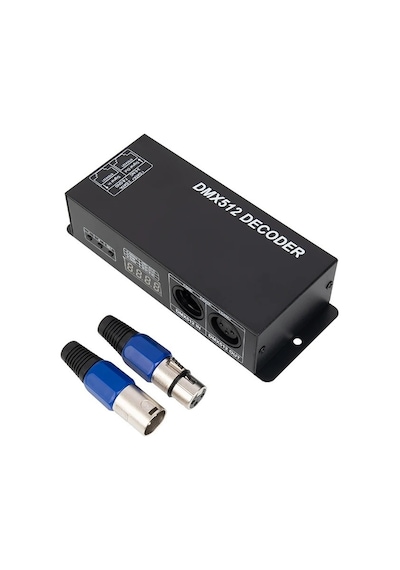 Dmx-512 Dekoder Dijital Ekran Dimmer Sürücü Rgbw 4 Kanal Led Kontrol Cihazı Şerit Band Dc12v-24v 348w