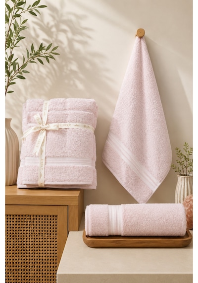 2'li Battal Boy Banyo Havlu Seti 90x170 Cm Banyo Havlusu + 50x90 Cm Baş Havlusu, Yumuşak Dokulu, Yüksek Su Emici Pudra