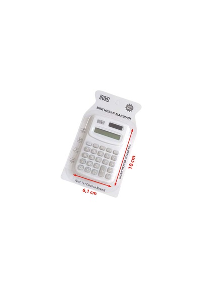 Güneş Enerjili Ve Pilli 8 Haneli Küçük Hesap Makinesi 1 Adet Ebat: 10 Cm X 6,1 Cm Beyaz