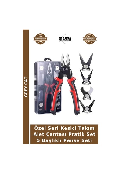 Özel Seri Kesici Takım Alet Çantası Pratik Set 5 Başlıklı Pense Seti