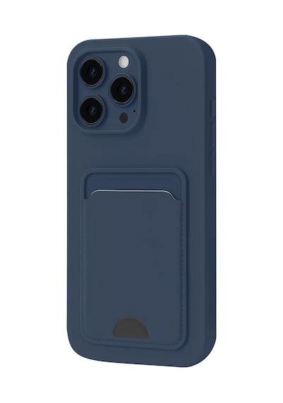 Gld-spt- Newface Apple Uyumlu iPhone 16 Pro Max Kılıf Kelvin Kartvizitli Silikon - Lacivert