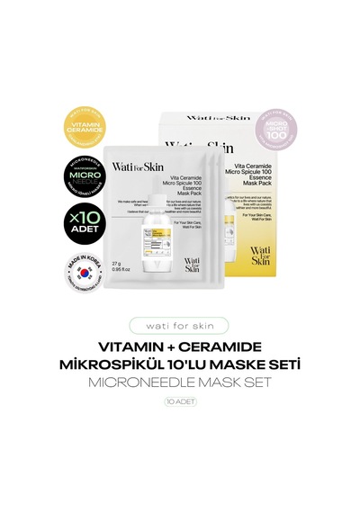 Vitamin Ve Seramid Mikro Spikül İğneli Kağıt Maske Microneedle Vita Ceramide Mask 10lu