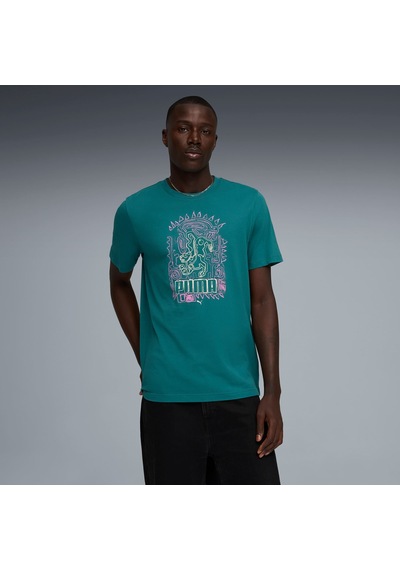 Puma Erkek Grafik Baskılı Tişört 634441 60 Yeşil