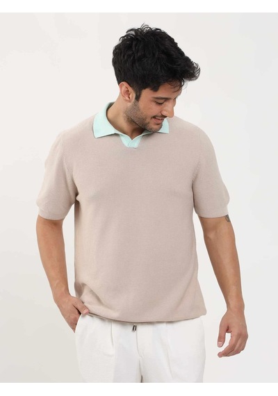 Dufy Bej Erkek Slim Fit Düz Polo Yaka Kazak - 104586-bej Bej