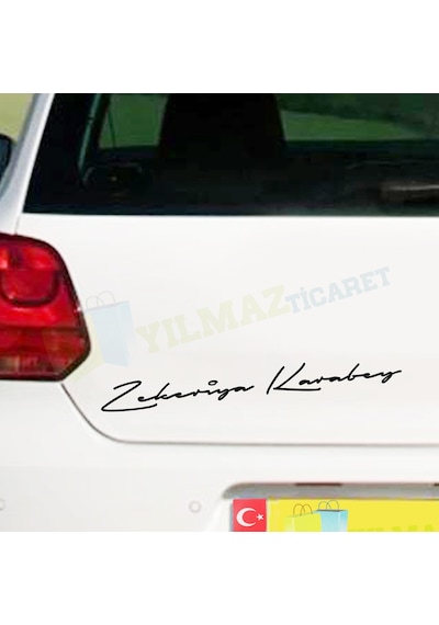 Kişiye Size Özel İsim İmzası Ad Soyad Oto Sticker Araba Motosiklet Etiket 2 Adet