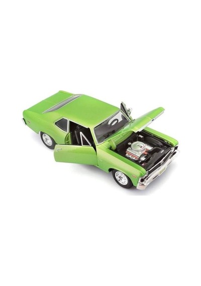 Maisto Lisanslı Chevrolet Nova Ss 1970 Model 1:24 Ölçekli Açılır Kapaklı Klasik Model Araba Yeşil