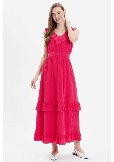 Selen Kadın Elbise 24ysl7417 Fuşya