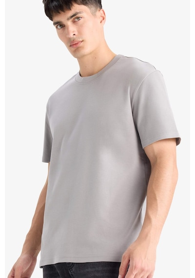 Defacto Regular Fit Bisiklet Yaka Basic Düz Kısa Kollu Tişört E7961ax25augr198 Gri