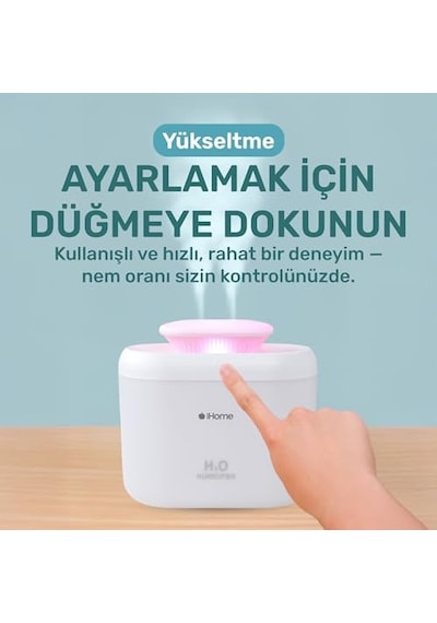 Tr İhome14 Rgb Renkli 3300ml Aromaterapi Difüzör Ultrasonik Hava Nemlendirici Buhar Makinesi