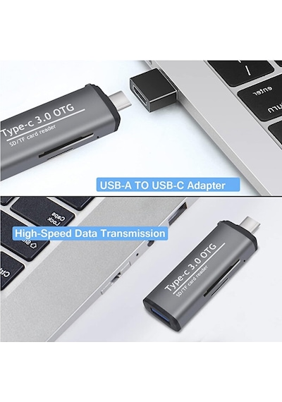 Type-c To Usb 3.0 Tf Sd Kart Okuyucu Usb Type-c Otg Adaptör Çevir