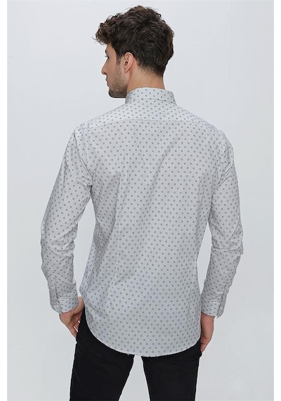 İmza Gri Uzun Kol Baskılı Bez Ayağı Düğmeli Yaka Klasik Slim Fit Dar Kesim Pamuklu Likralı Gömlek 1004225247-gri Gri İmza Gri Uzun Kol Baskılı Bez Ayağı Düğmeli Yaka Klasik Slim Fit Dar Kesim Pamuklu Likralı Gömlek 1004225247-gri Gri