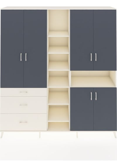 Hyperion Dolap 13 Raflı 3 Çekmeceli 6 Kapaklı 220x44x243 Aytaşı-antrasit/aytaşı Antrasıt/aytası Hyperion Dolap 13 Raflı 3 Çekmeceli 6 Kapaklı 220x44x243 Aytaşı-antrasit/aytaşı Antrasıt/aytası