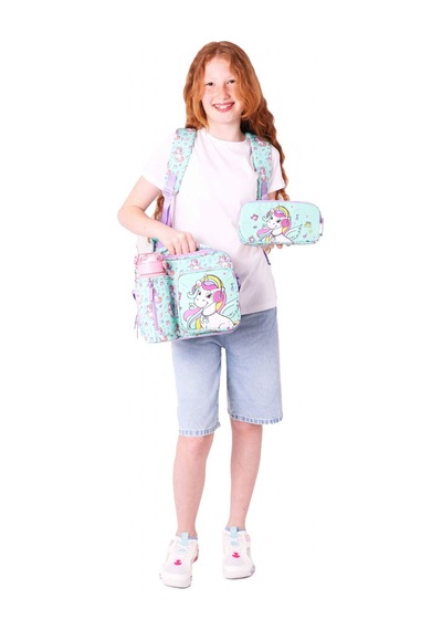 Kaukko Kids 3d Unicorn Şekilli Kız Çocuk Üçlü Okul Çantası Seti/takımı - Turkuaz L5234+l7234+l8234 Turkuaz