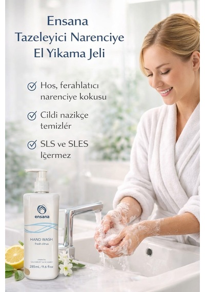 Ensana Fresh Citrus El Yıkama Jeli 285 Ml Nemlendirici & Ferahlatıcı Etki