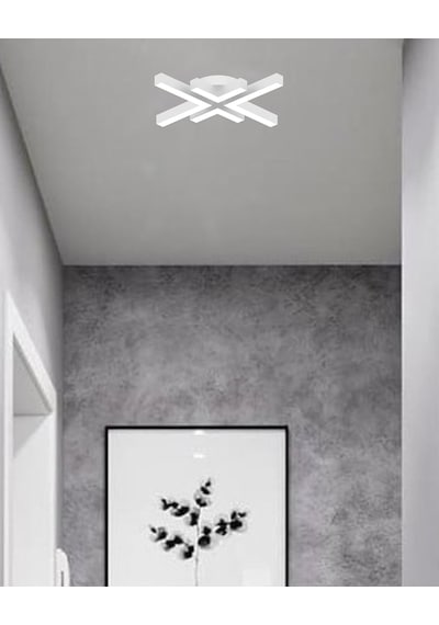 Arana Beyaz Kasa, Sarı Işık Modern Plafonyer Led Avize Beyaz